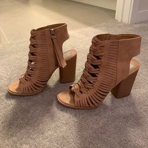Tan “chunky” heels